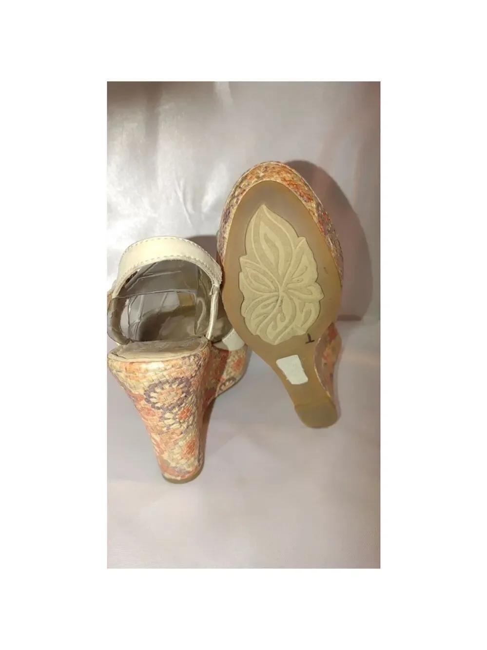 Born Rebecka Floral Cork Wedge Sandals Size 8